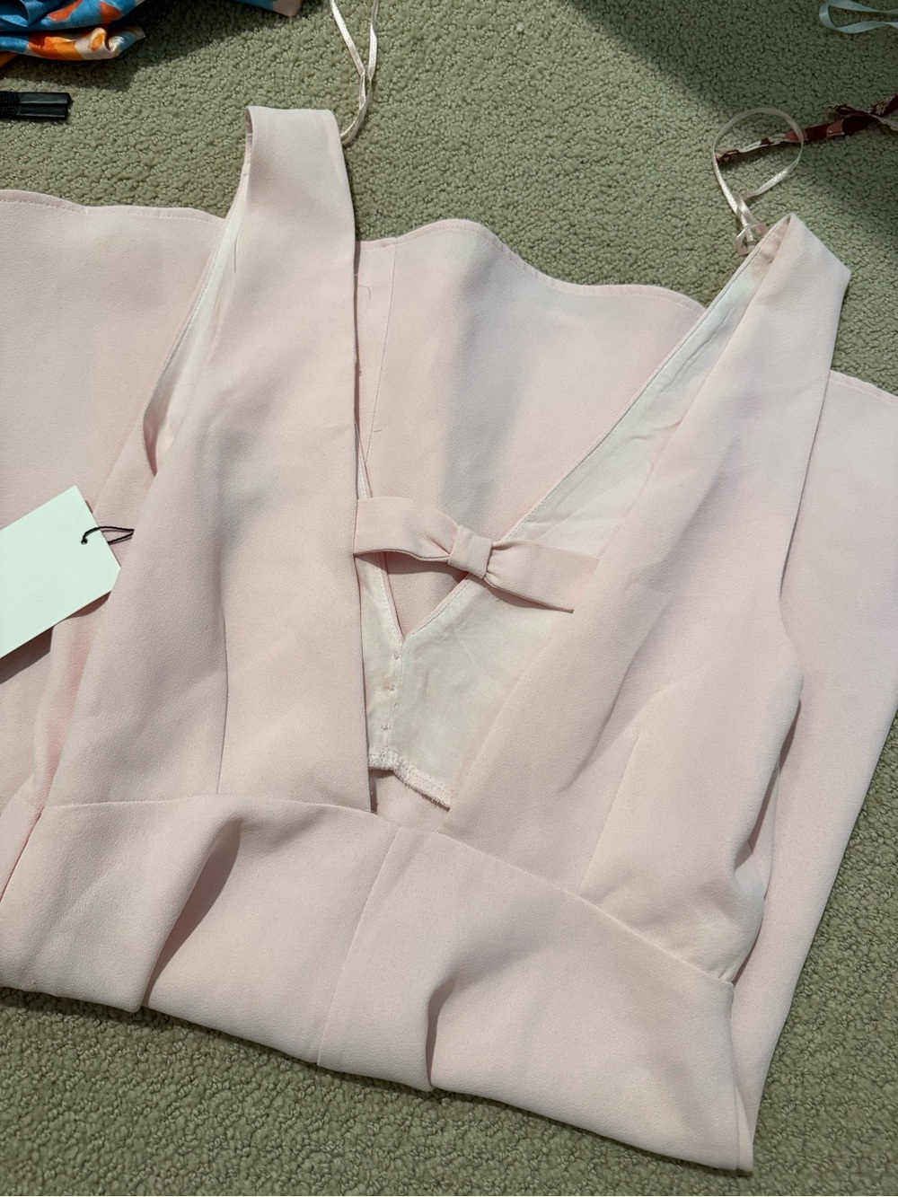 Zara Light Pink Deep V Mini Dress - Picture 4 of 4